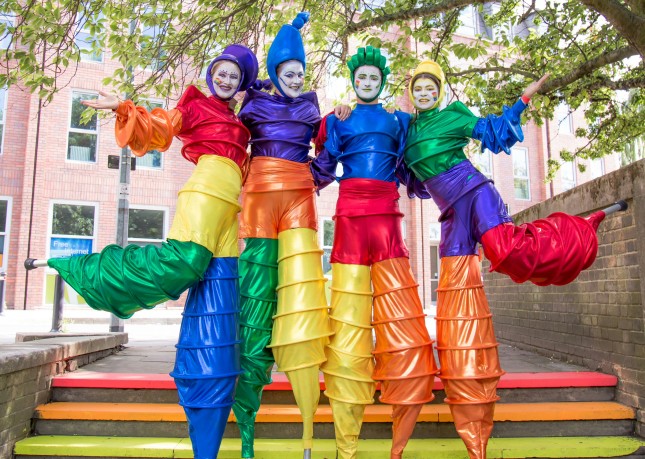 Rainbow Stilt Walkers Quartet