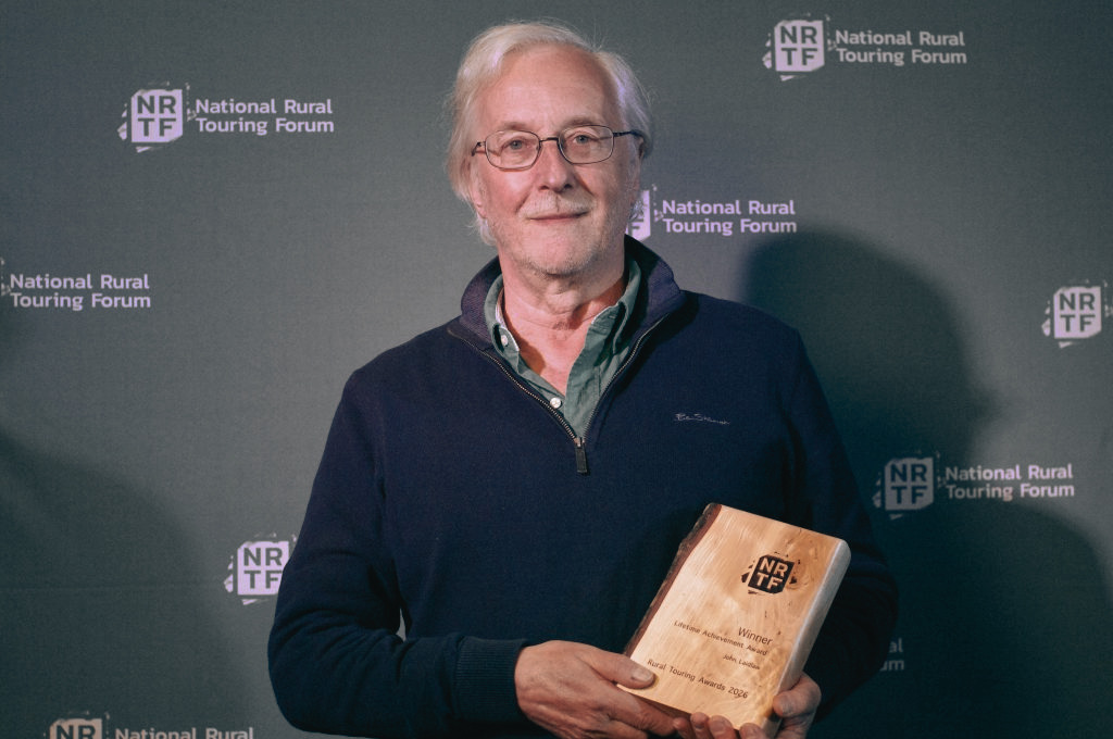 John Laidlaw With His NRTF Lifetime Achievement Award June 2026 Photo Credit David Reeve National Rural Touring Forum Copy Edited